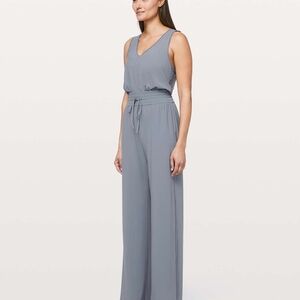 lululemon athletica Sleeveless V-Neck Wide-Leg Jumpsuit in Gray